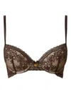 Twinset Lace Push-up Bra In Brown