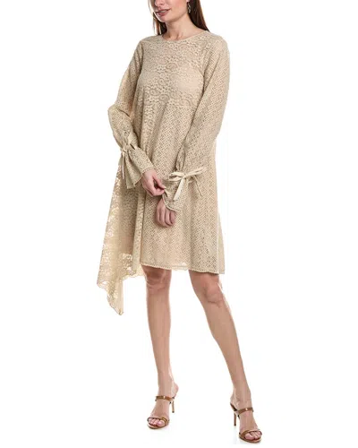 Twinset Lace Shift Dress In Neutral