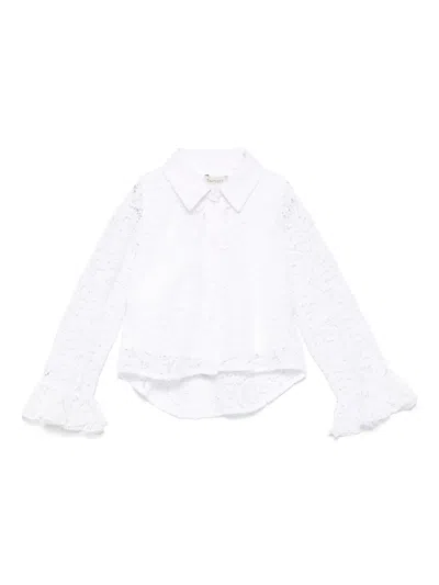 Twinset Kids' Lace Shirt In White