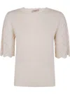 Twinset Lace-sleeved Blouse In Nude