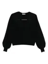 Twinset Timeless Black Sweater With Round Neckline In Black