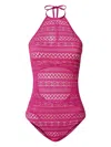 Twinset Lace Swimsuit In Purple