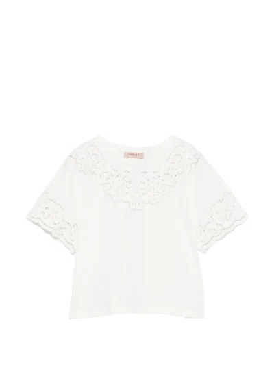 Twinset Lace T-shirt In White