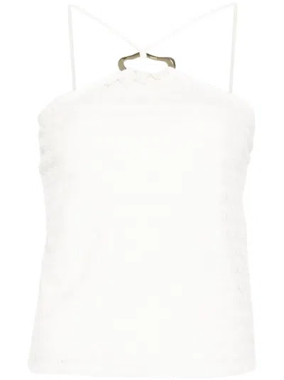 Twinset Lace Tank Top In White