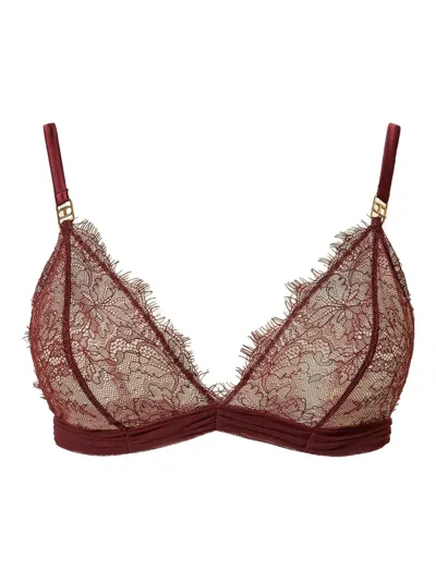 Twinset Lace Triangle Bra In Red
