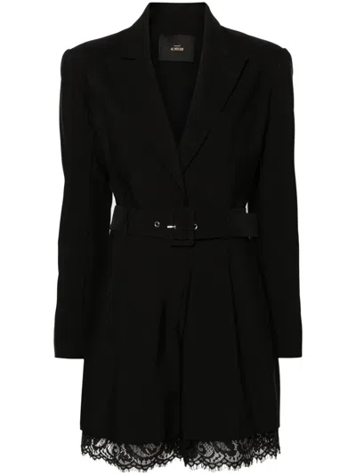Twinset Lace-trim Blazer Playsuit In Black