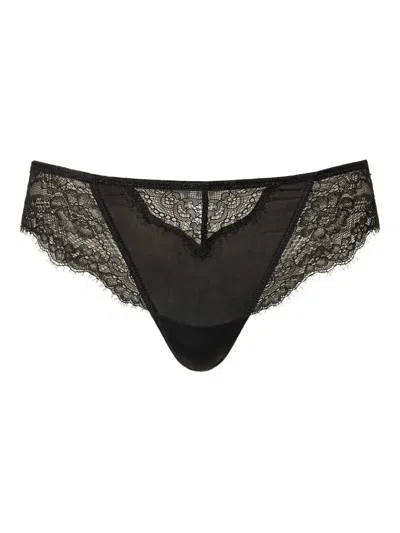 Twinset Lace-trim Briefs In Black
