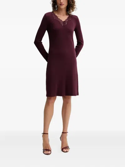 Twinset Lace-trim Dress In Red