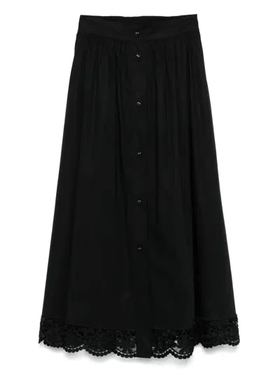 TWINSET LACE-TRIM MIDI SKIRT