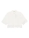 Twinset Lace-trim Poplin Shirt In White