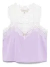 Twinset Kids' Lace-trim Tank Top In Violet