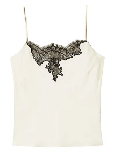 Twinset Lace-trimmed Camisole In Gray