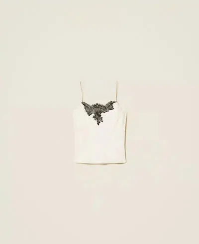 Twinset Lace-trimmed Camisole In White