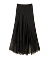 Twinset Lace-trimmed Maxi Skirt In Black