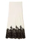 Twinset Lace-trimmed Midi Skirt In White