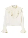 Twinset Lace-trimmed Ruffled Jumper In White