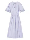 Twinset Lace-trimmed Wrap Dress In Lila