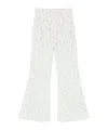 Twinset Twin-set Flared White Trousers With Delicate Lace Overlay