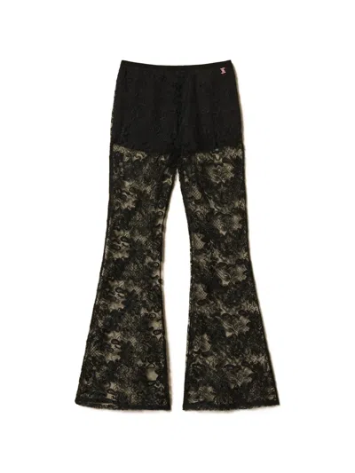 Twinset Lace Trousers In Black