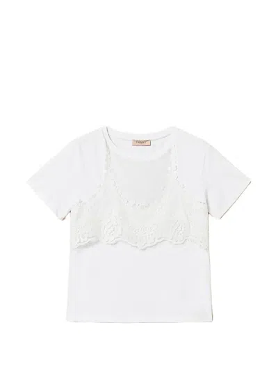 Twinset Lace T-shirt In White