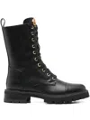 Twinset Rhinestone Embellished Oval T Boots In Black