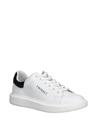 Twinset Kids' Lace-up Sneakers In White