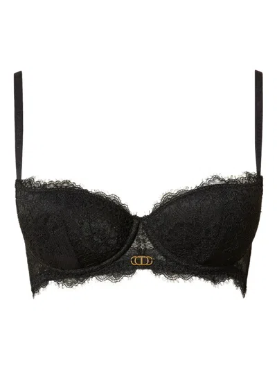 Twinset Lace-detailing Bra In Black
