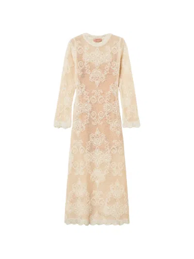 Twinset Twin-set Twin-set Parchment Elastane Dress In White
