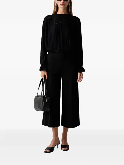 Twinset Lace-trim Pleated Blouse In Multi