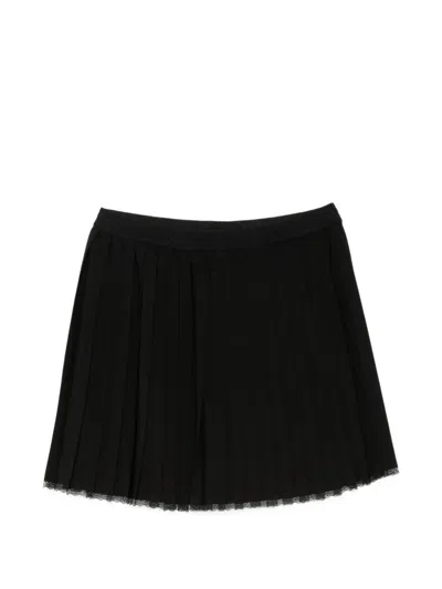 Twinset Lace-trim Pleated Mini Skirt In Multi