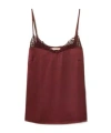 Twinset Bordeaux Top With Thin Strap And Logo Plaque On The Back In Fabric Woman In Red