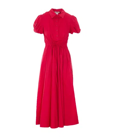 Twinset Lace-up Detail Dress In Red