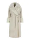 Twinset Lam Thread Coat In White