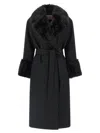 Twinset Lamé Thread Coat In Black