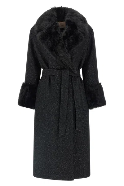 TWINSET LAMÉ THREAD COAT