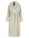 Twinset Lamé Thread Coat In White