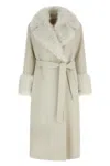 Twinset Lamé Thread Coat In White