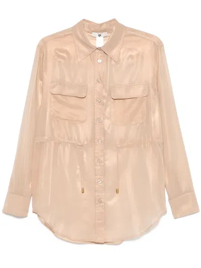 Twinset Laminated Georgette Shirt In Neutrals