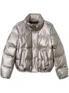 Twinset Laminated Puffer Jacket In Grey