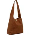 Twinset Large Ventotene Suede Gold-tone Clasp Tote Bag In Brown