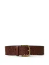 Twinset Openwork Leather Belt In Brown