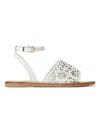 Twinset Lasered Leather Sandals In 00808_ice