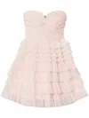 Twinset Robe Courte Bustier En Tulle In Pink
