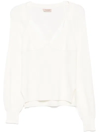 Twinset Layered Sweater In White