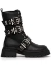 Twinset Leather Boots In Black