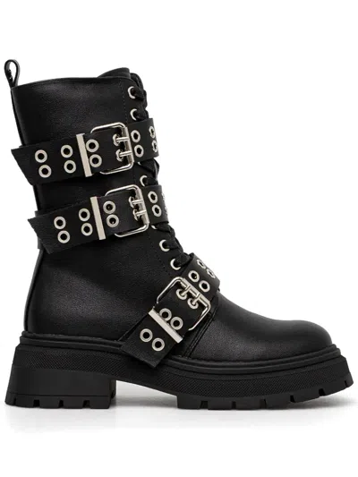 Twinset Leather Boots In Black