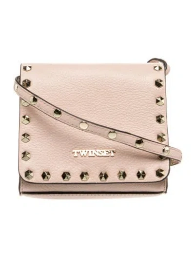 Pre-owned Twinset Leather Crossbody Bag In Neutral