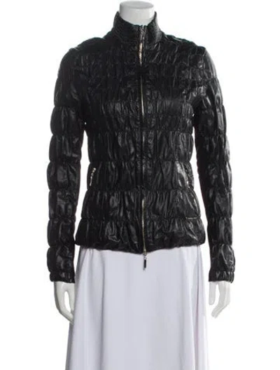 Pre-owned Twinset Leather Faux Fur Jacket In Grey