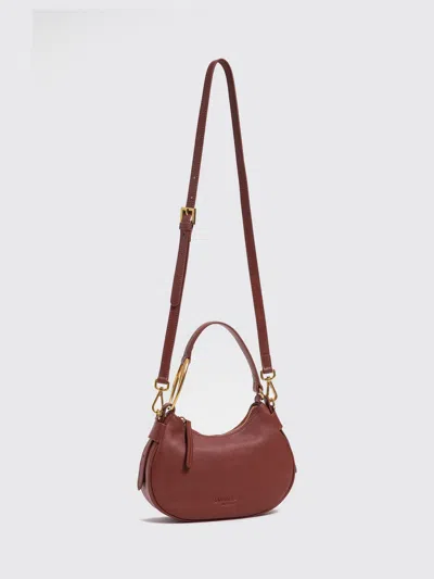 Twinset Leather Hobo Bag With Tassels And Metal Ring In Brown
