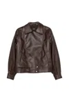 Twinset Leather Jacket In White